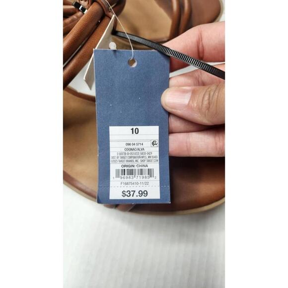 Universal Thread Shoes Womens Size 10 Brown Cognac Platform Memory Foam Sandals - Picture 5 of 8